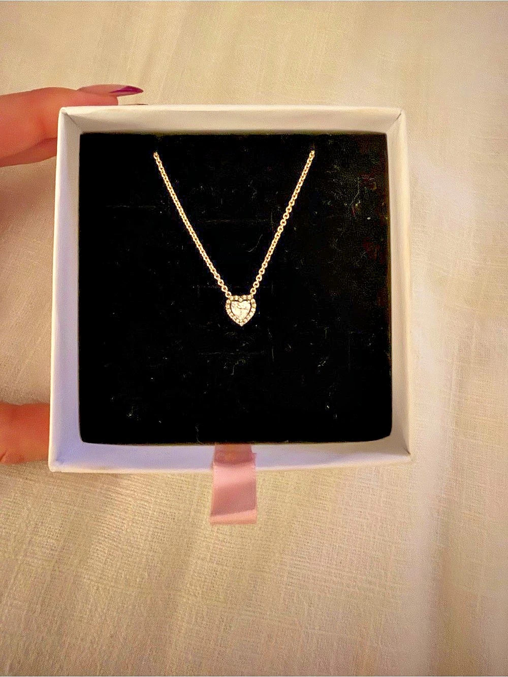 Pandora Heart Pendant Necklace in silver